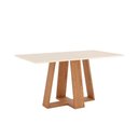 Ver imagem 3 de Sala de Jantar Lins com Tampo Reto 160x90cm e 6 Cadeiras Malu Nature Marrom Amêndoa