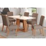 Sala de Jantar Lins com Tampo Reto 160x90cm e 6 Cadeiras Malu Nature Marrom Amêndoa - 1