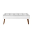 Ver imagem 2 de Banco Estofado Rubi 1,20m Suede Branco - Clique Decorações