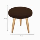 Ver imagem 3 de Kit Poltrona Opala Júlia Cadeira Decorativa + Puff Redondo Pés Palito Mercado Dos Móveis:marrom