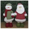 Dupla Boneco De Natal Papai Noel Boneco De Neve 42cm - 1
