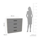 Ver imagem 4 de Cômoda Valência com 4 Gavetas 90x84cm Branco/Cinza 240832