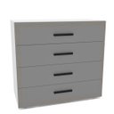 Ver imagem 2 de Cômoda Valência com 4 Gavetas 90x84cm Branco/Cinza 240832