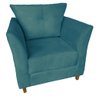 Poltrona Estofada com Almofada Isis Recepção Consultório Suede Azul Turquesa - Dl Decor - 2