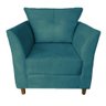 Poltrona Estofada com Almofada Isis Recepção Consultório Suede Azul Turquesa - Dl Decor - 1