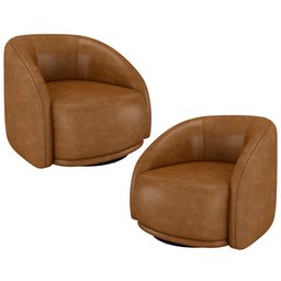 Kit 02 Poltronas Decorativa Giratória Angelina M03 Corano Whisky - Lyam Decor - 1
