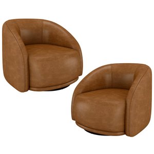 Kit 02 Poltronas Decorativa Giratória Angelina M03 Corano Whisky - Lyam Decor