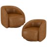 Kit 02 Poltronas Decorativa Giratória Angelina M03 Corano Whisky - Lyam Decor - 1