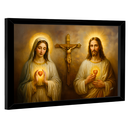 Ver imagem 1 de Quadro Decorativo Sagrado Coração de Jesus e Maria