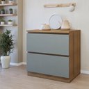 Ver imagem 1 de Balcão 1 Porta 1 Gaveta com Rodapé 80 cm 100% MDF Rainha Verde/Nature