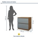 Ver imagem 3 de Balcão 1 Porta 1 Gaveta com Rodapé 80 cm 100% MDF Rainha Verde/Nature