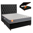 Ver imagem 1 de Cama Box Bau + Colchão Casal D23 Pro Inducol + Cabeceira Estofada
