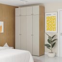 Ver imagem 1 de Guarda-Roupa 4 Módulos 8 Portas 6 Prateleiras Frame CabeCasa MadeiraOriginals