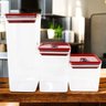 Kit Organizador Hermético Dubai com 3 Potes – Praticidade e Organização para Sua Cozinha Cor:vermelh - 2
