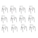 Ver imagem 2 de Kit 12 Cadeira Iso Infantil Creche, Escola Base Cinza Branco