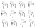 Ver imagem 2 de Kit 12 Cadeira Iso Infantil Creche, Escola Base Cinza Branco