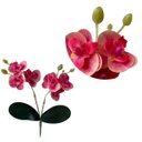 Ver imagem 4 de Kit com 12 Orquídea Rosa Artificial Importada para Design de Interiores
