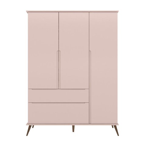 Guarda Roupa Infantil Tina 131cm 100% Mdf Rosê Semi Brilho - Sallar Home