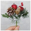 Ver imagem 2 de Kit 6 Ramos Maçã Decoração Natal Artificial com Detalhes Branco 17cm