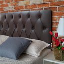 Ver imagem 4 de Cabeceira Estofada Casal Capitonê Luna Corino Marrom 140 X 80 cm RBL