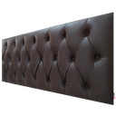 Ver imagem 2 de Cabeceira Estofada Casal Capitonê Luna Corino Marrom 140 X 80 cm RBL