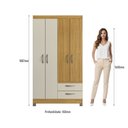 Ver imagem 5 de Guarda-Roupa 4 Portas e 2 Gavetas RP2426 Bege/Ipê/Cristalo