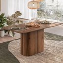 Ver imagem 1 de Mesa de Jantar 6 Lugares 1,60m x 0,90m 100% MDF Design Curvo Serena Cor:Cinamomo