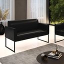 Ver imagem 2 de Sofá Namoradeira Base Industrial Preto Marisa Corano Preto D03 - D'Rossi