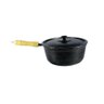Caçarola Panela de Alumínio Cabo de Madeira 18cm Preto - 1