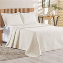 Ver imagem 1 de Cobre Leito Queen Bouti Mavie Geométrico 180 Fios 3 Peças - Marfim