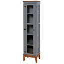 Ver imagem 1 de Cristaleira Remy 1 Porta Cor Cinza com Base Amêndoa 180 Cm - 60757