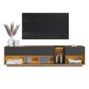 Ver mais imagens de Rack com Painel Ripado para TV até 75 Polegadas com LED 185,5CMX228,4cm Liverpool RA8001 e Impressão Ripada 3D Yescasa Marrom