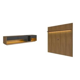 Rack com Painel para Tv até 75 Polegadas Liverpool Ra8001 com Led e Impressão Ripada 3d - 3