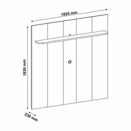Rack com Painel para Tv até 75 Polegadas Liverpool Ra8001 com Led e Impressão Ripada 3d - 19