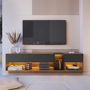 Ver imagem 6 de Rack com Painel Ripado para TV até 75 Polegadas com LED 185,5CMX228,4cm Liverpool RA8001 e Impressão Ripada 3D Yescasa Marrom