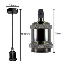 Kit 2 Lustres Pendentes Luminária Vintage Metal Fume - 6