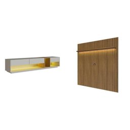 Rack com Painel para Tv até 75 Polegadas Liverpool Ra8001 com Led e Impressão Ripada 3d - 3