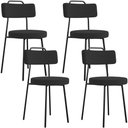 Ver imagem 1 de Kit 04 Cadeiras Decorativas Estofada Para Sala De Jantar Barcelona L02 Bouclê Preto - Lyam Decor