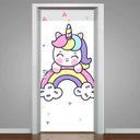 Ver imagem 1 de Adesivo para Porta Unicórnio Baby no Arco-Íris- 63X210Cm