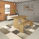 Ver imagem 2 de Mesa de Jantar 135x80x74cm 2,5cm com 1 Banco Essence Marrom/Vermont Oak