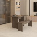 Ver imagem 6 de Mesa de Jantar 135cm x 80cm x 74cm 2,5cm com 1 Banco Essence Marrom/Terracota