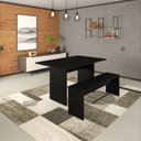 Ver imagem 2 de Mesa de Jantar 135x80x74cm 2,5cm com 1 Banco Essence Preto