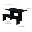 Ver imagem 5 de Mesa de Jantar 135x80x74cm 2,5cm com 1 Banco Essence Preto