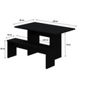 Ver imagem 3 de Mesa de Jantar 135x80x74cm 2,5cm com 1 Banco Essence Preto