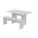Ver imagem 1 de Mesa de Jantar 135x80x74cm 2,5cm com 1 Banco Essence Branco