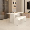 Ver imagem 6 de Mesa de Jantar 135x80x74cm 2,5cm com 1 Banco Essence Branco