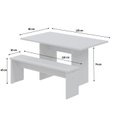 Ver imagem 3 de Mesa de Jantar 135x80x74cm 2,5cm com 1 Banco Essence Branco