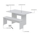 Ver imagem 5 de Mesa de Jantar 135x80x74cm 2,5cm com 1 Banco Essence Branco