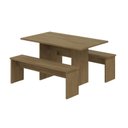 Ver imagem 1 de Mesa de Jantar 135x80x74cm 2,5cm com 1 Banco Essence Marrom/Vermont Oak