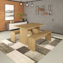 Ver imagem 2 de Mesa de Jantar 135x80x74cm 2,5cm com 1 Banco Essence Marrom/Vermont Oak